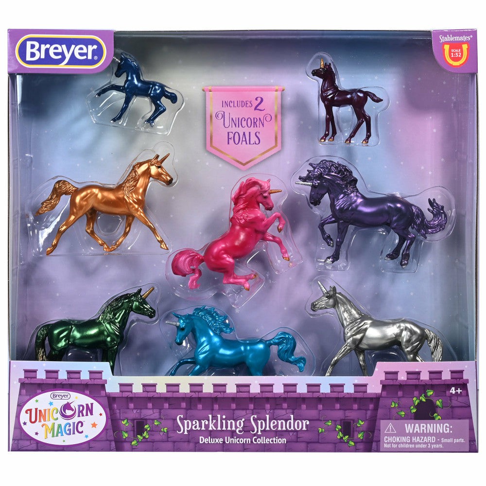 Collectible Figures & Playsets | Breyer Stablemates Sparkling Splendor Deluxe Unicorn Set – 1:32 Scale Collectible Figures & Playsets Collectible Figures & Playsets