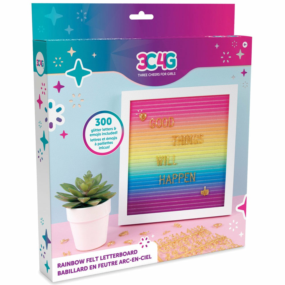 Crafts & Activities | 3C4G Sparkle Rainbow Felt Letterboard With Glittery Gold Letters – Multicolor Arts & Crafts Crafts & Activities