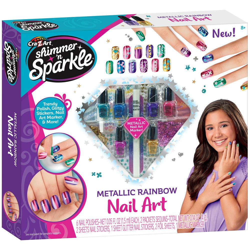 Crafts & Activities | Cra-Z-Art Shimmer ‘N Sparkle Metallic Rainbow Nail Art Design Kit Arts & Crafts Crafts & Activities