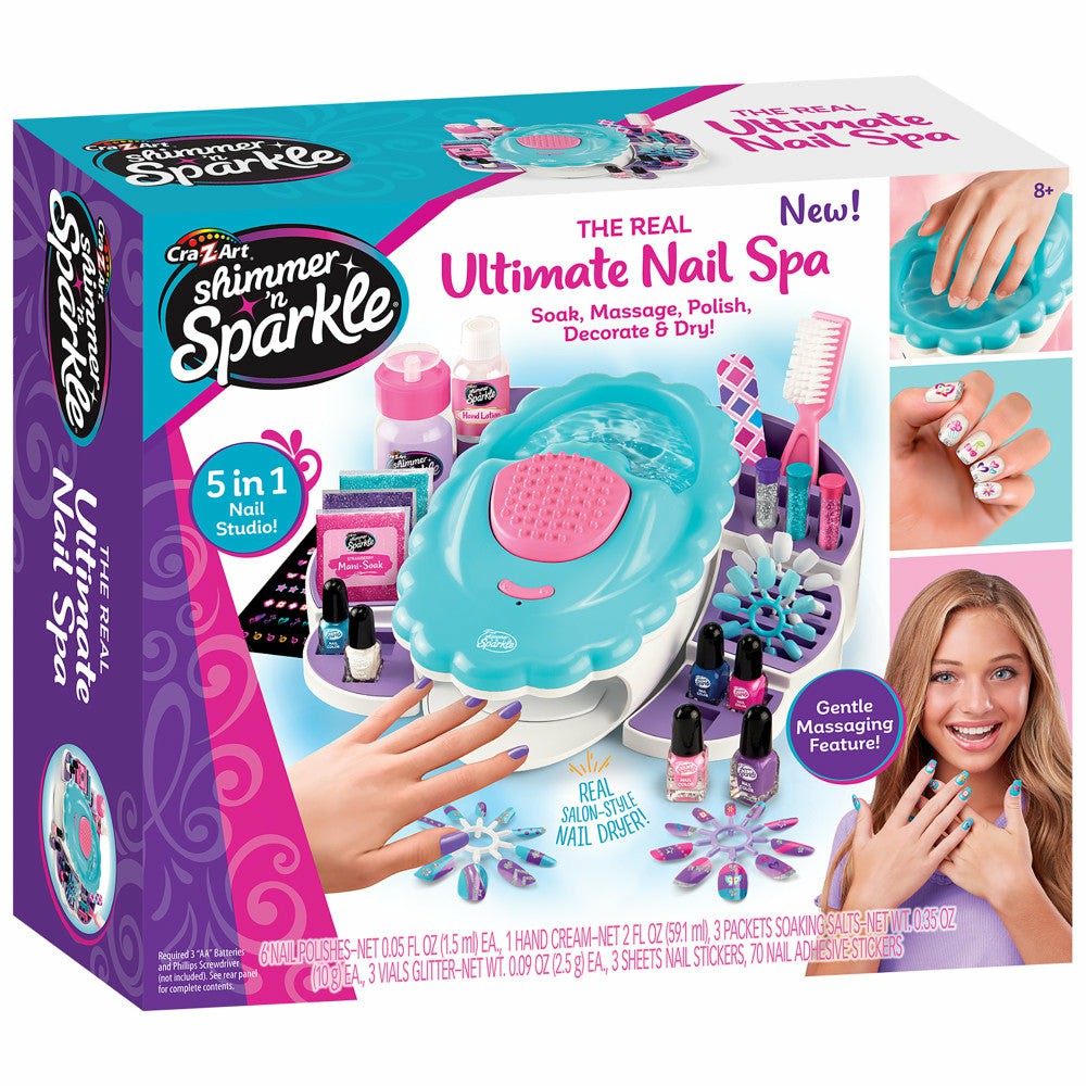 Crafts & Activities | Cra-Z-Art Shimmer ‘N Sparkle Ultimate Nail Spa 5-In-1 Nail Studio Kit Arts & Crafts Crafts & Activities