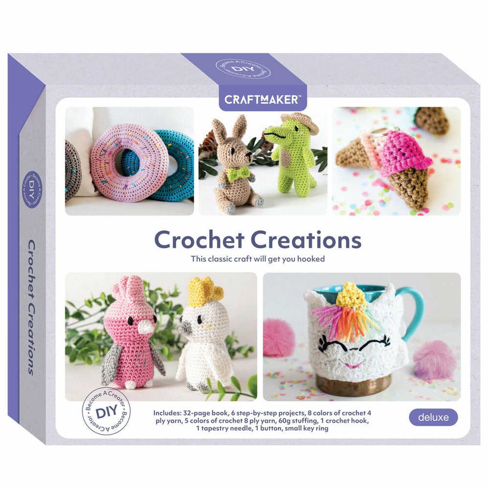 Crafts & Activities | Craft Maker Crochet Creations Beginner Kit – Complete Crocheting Set Arts & Crafts Crafts & Activities