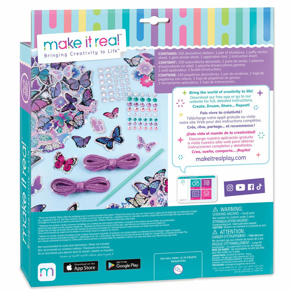 Crafts & Activities | Make It Real Butterfly Bling Shoe Decoration Kit – Sticker Chic Collection Arts & Crafts Crafts & Activities