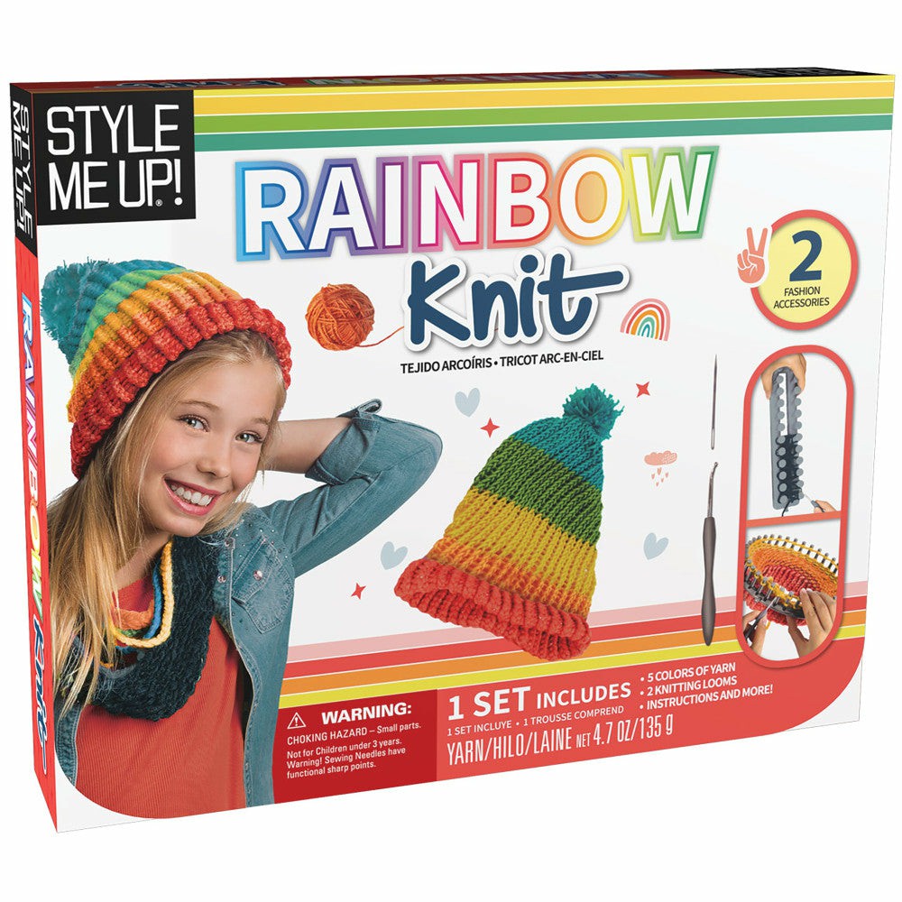 Crafts & Activities | Style Me Up Rainbow Knitting Kit – Colorful Loom Knitting Set For Tweens Arts & Crafts Crafts & Activities