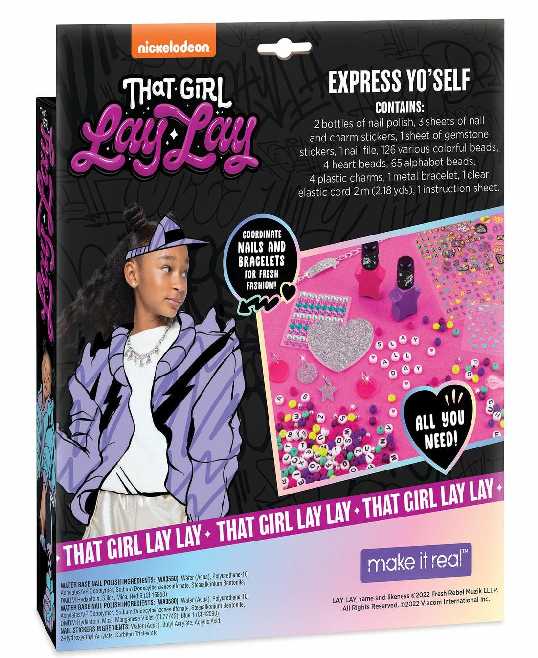 Crafts & Activities | That Girl Lay Lay Express Yo ‘self Diy Bracelet And Nail Art Kit – Pink/Purple Arts & Crafts Crafts & Activities