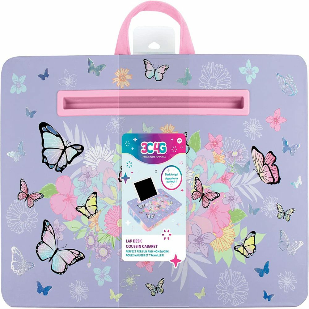 Crafts & Activities | Three Cheers For Girls Vibrant Butterfly Themed Lap Desk – Plush Cushion Arts & Crafts Crafts & Activities