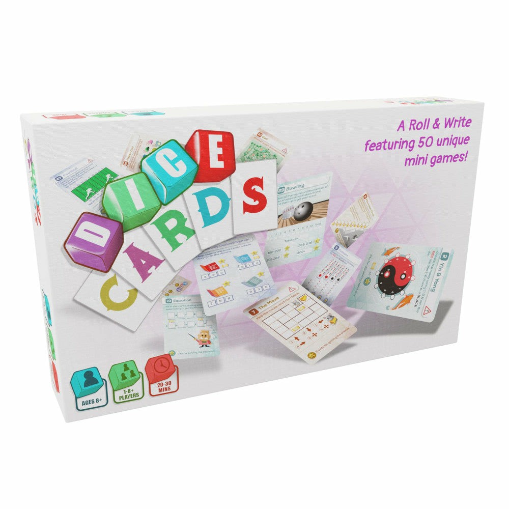 Dice, Roll & Write Games | Cardlords Dice Cards: 50 Roll & Write Mini Games, Ages 8+ Dice, Roll & Write Games Dice, Roll & Write Games