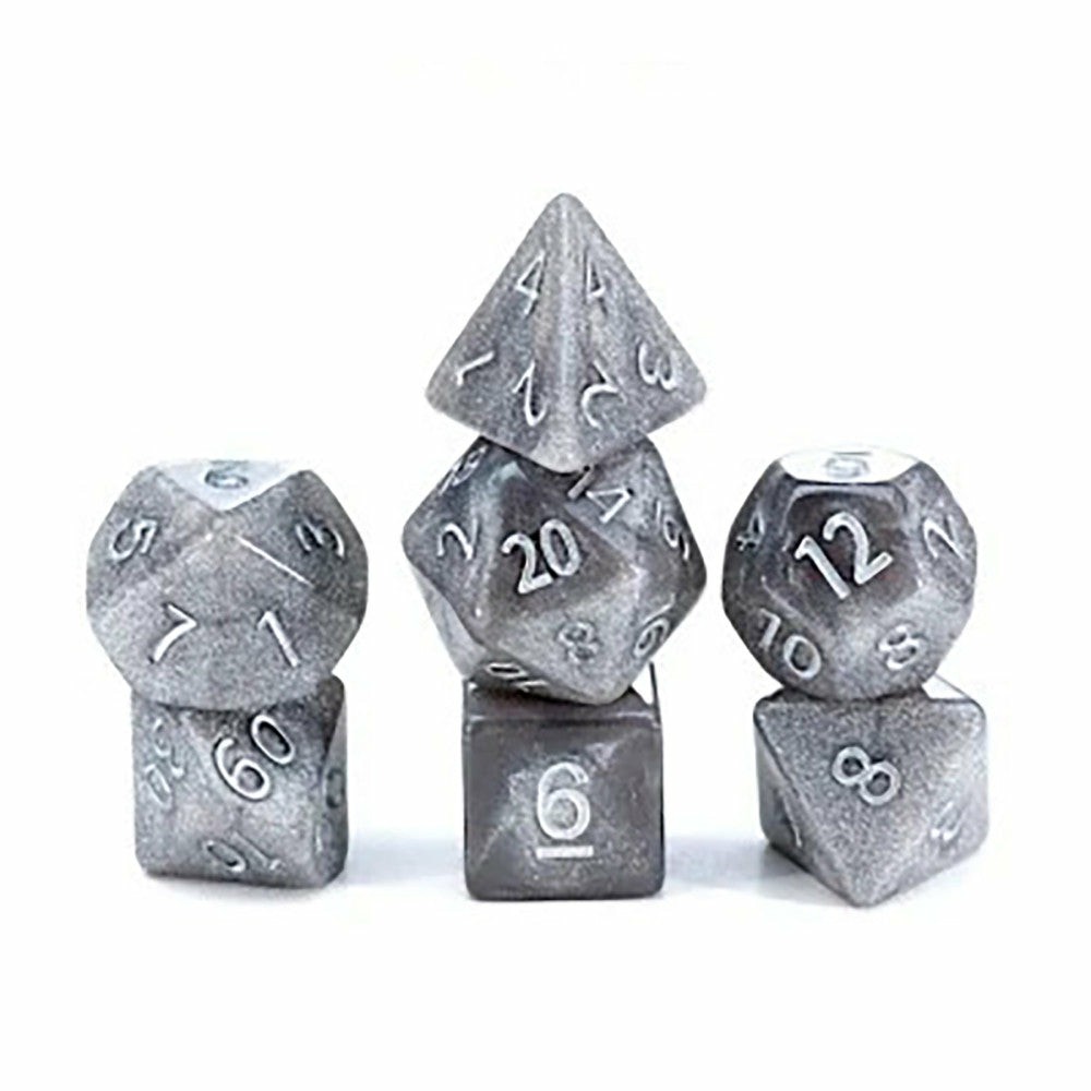 Dice, Roll & Write Games | Gate Keeper Games Mercurial Dice: Mercury 7-Piece Resin Dice Set Dice, Roll & Write Games Dice, Roll & Write Games