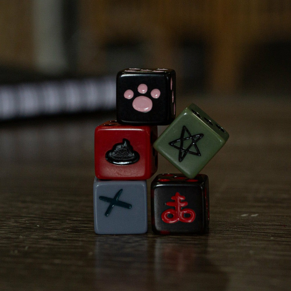 Dice, Roll & Write Games | Maestro Media: The Binding Of Isaac: Four Souls Unholy Rollers Custom Dice Set Dice, Roll & Write Games Dice, Roll & Write Games