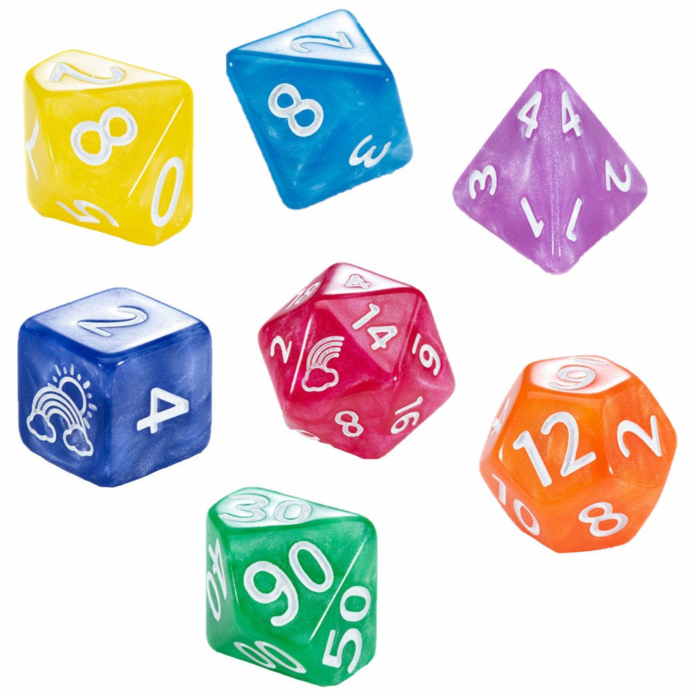 Dice, Roll & Write Games | Mighty Tiny Dice: Rainbow Bits – 7 Piece Miniature Rpg Dice Set Dice, Roll & Write Games Dice, Roll & Write Games