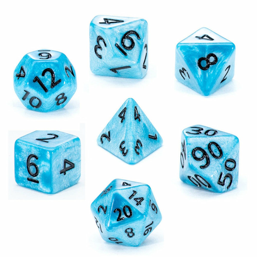 Dice, Roll & Write Games | Mighty Tiny Dice: Sea Sparkle – 7 Piece Miniature Rpg Dice Set, Glow In The Dark Dice, Roll & Write Games Dice, Roll & Write Games