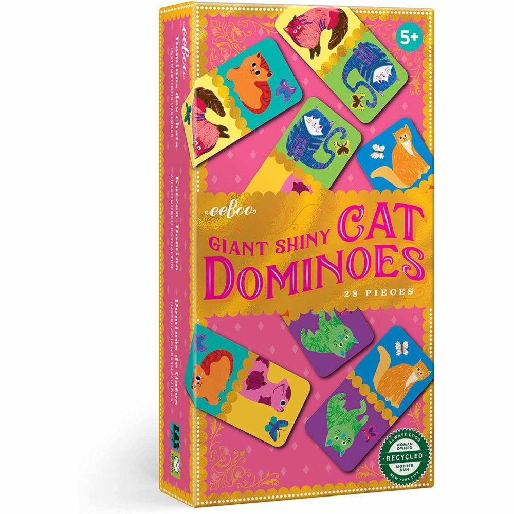 Dominoes & Tiles Games | Eeboo Giant Shiny Cat Dominoes Family Matching Game Dominoes & Tiles Games Dominoes & Tiles Games