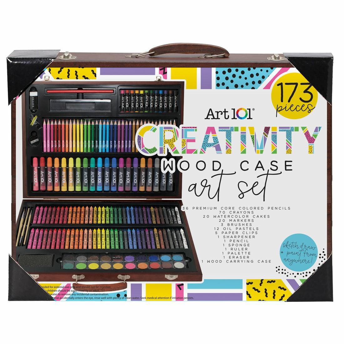 Drawing, Color & Painting | Art 101 Creativity Wood Case 173-Piece Complete Art Set Arts & Crafts Drawing, Color & Painting