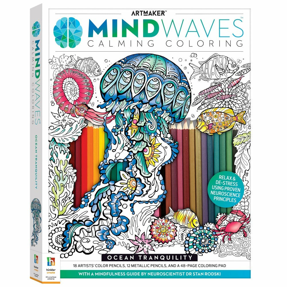 Drawing, Color & Painting | Art Maker Mindwaves Ocean Tranquility Coloring Kit – Marine-Themed Art Set Arts & Crafts Drawing, Color & Painting