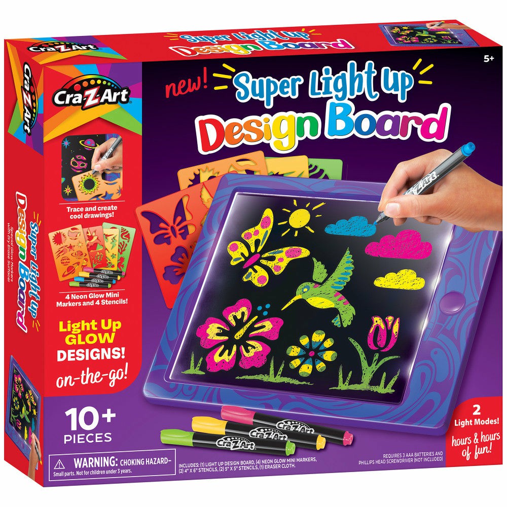 Drawing, Color & Painting | Cra-Z-Art Super Light-Up Design Board Neon Drawing Kit For Kids Arts & Crafts Drawing, Color & Painting