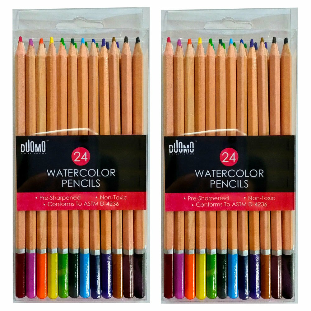 Drawing, Color & Painting | Duomo Fine Arts Premium Watercolor Pencils, 48-Color Set, Pre-Sharpened Arts & Crafts Drawing, Color & Painting