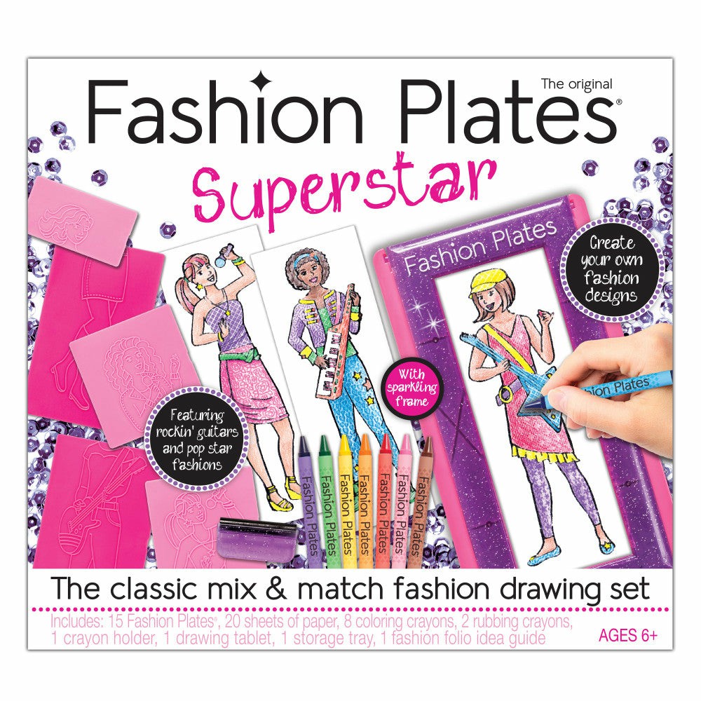 Drawing, Color & Painting | Fashion Plates Super Star Deluxe Pop Star Outfit Design Set Arts & Crafts Drawing, Color & Painting