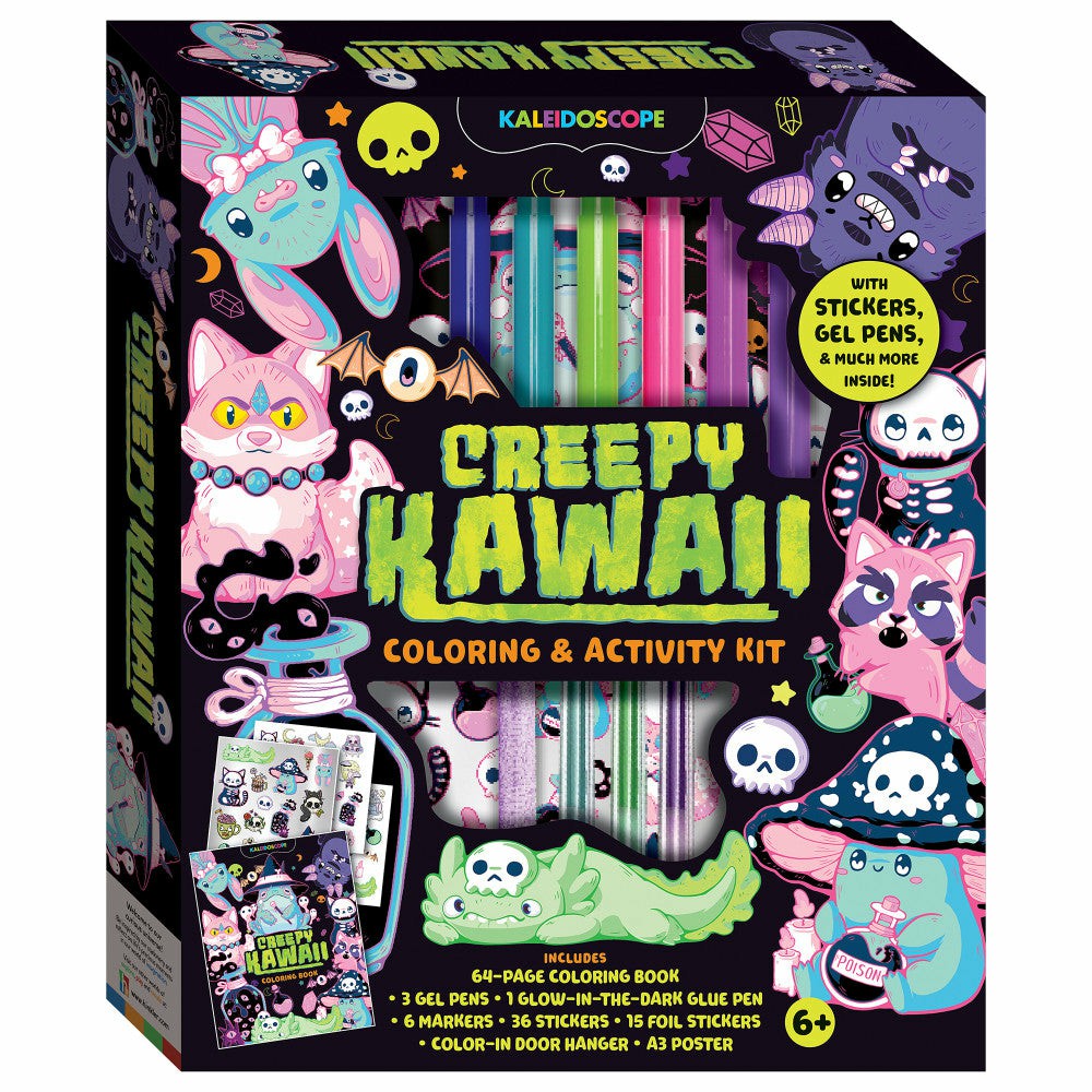 Drawing, Color & Painting | Kaleidoscope Creepy Kawaii Coloring & Activity Kit With Glow-In-The-Dark Stickers Arts & Crafts Drawing, Color & Painting