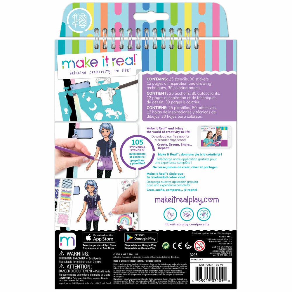 Drawing, Color & Painting | Make It Real Pastel Pop Fashion Design Sketchbook Kit Arts & Crafts Drawing, Color & Painting