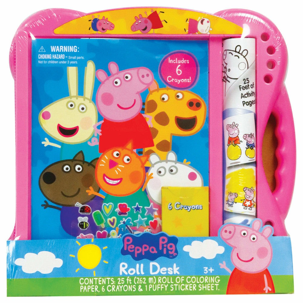 Drawing, Color & Painting | Peppa Pig Portable Roll Desk Activity Set With Crayons And Stickers Arts & Crafts Drawing, Color & Painting