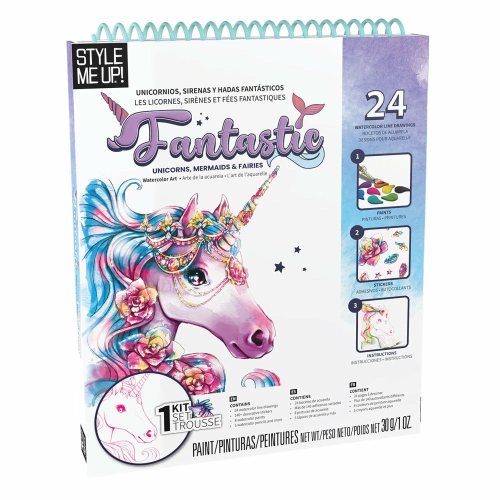 Drawing, Color & Painting | Style Me Up Watercolor Painting Kit – Fantastic Unicorn, Mermaids & Fairies Drawing, Color & Painting