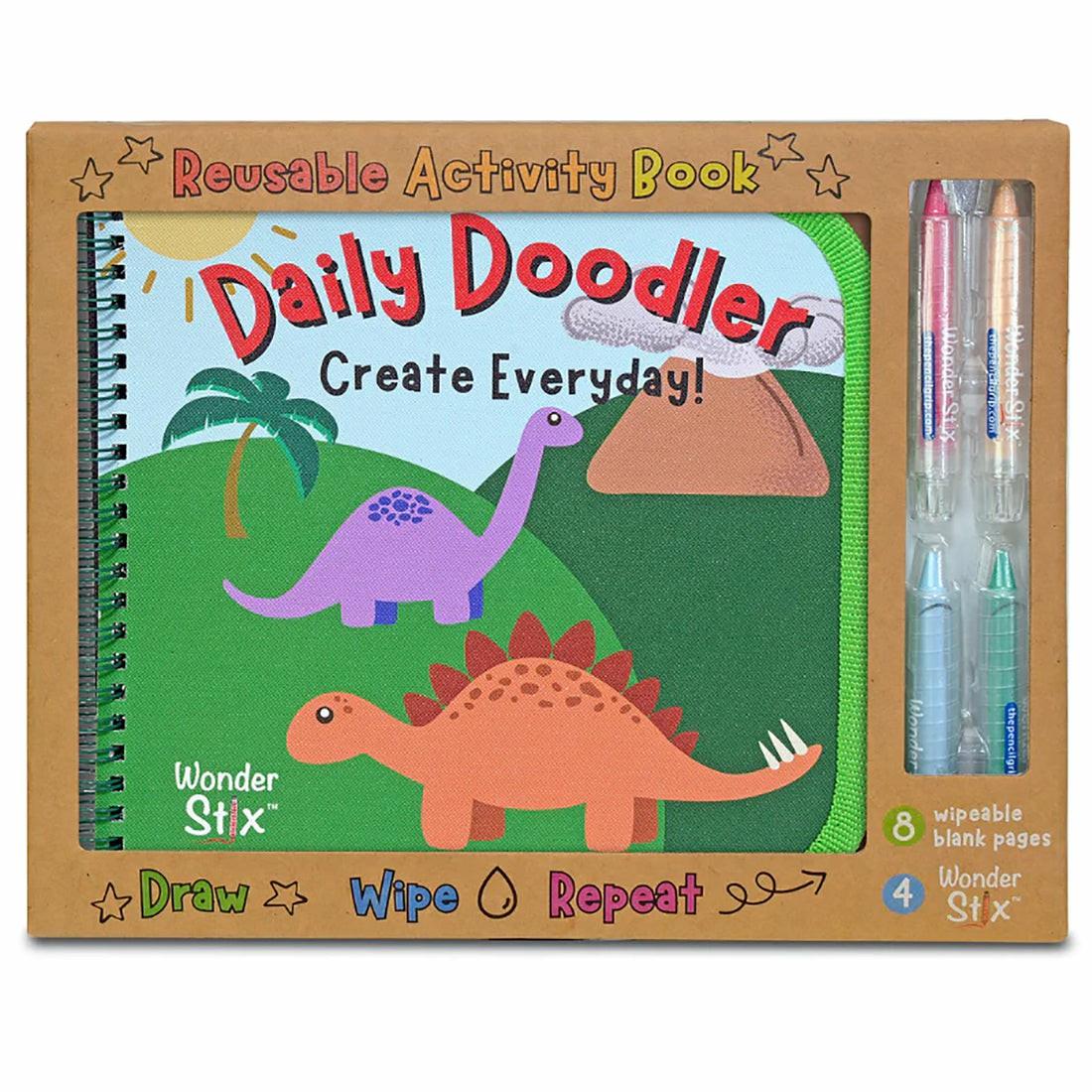 Drawing, Color & Painting | The Pencil Grip Daily Doodler Dino-Themed Reusable Activity Book With Wonder Stix Arts & Crafts Drawing, Color & Painting