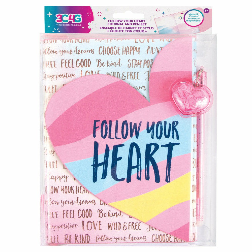 Drawing, Color & Painting | Three Cheers For Girls – Follow Your Heart – Heart-Themed Journal And Pen Set Arts & Crafts Drawing, Color & Painting