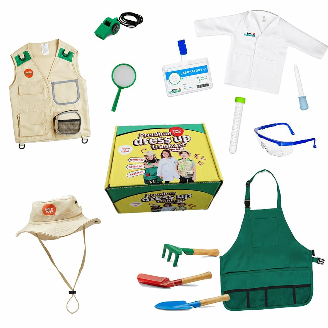 Dress Up & Accessories | Bintiva 3-In-1 Dress Up Trunk Set – Scientist, Explorer, Gardener Dress Up & Accessories Dress Up & Accessories