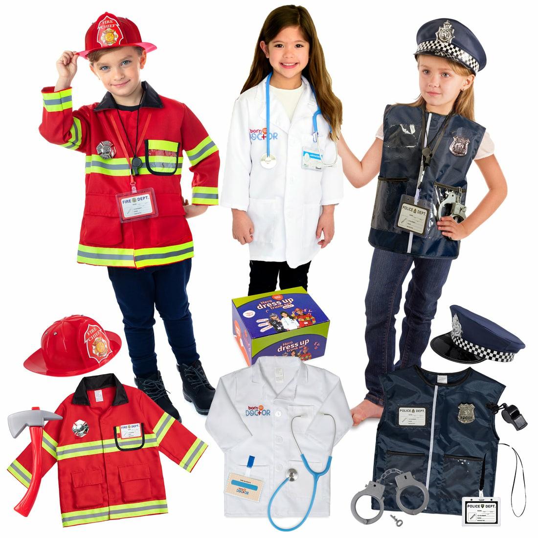 Dress Up & Accessories | Bintiva 3-In-1 Hero Dress Up Trunk Set – Fireman, Police, Doctor Costumes Dress Up & Accessories Dress Up & Accessories