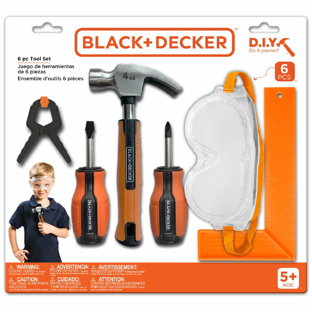 Dress Up | Black And Decker 6-Piece Kids Tool Set – Pretend Play Diy Kit Dress Up Dress Up