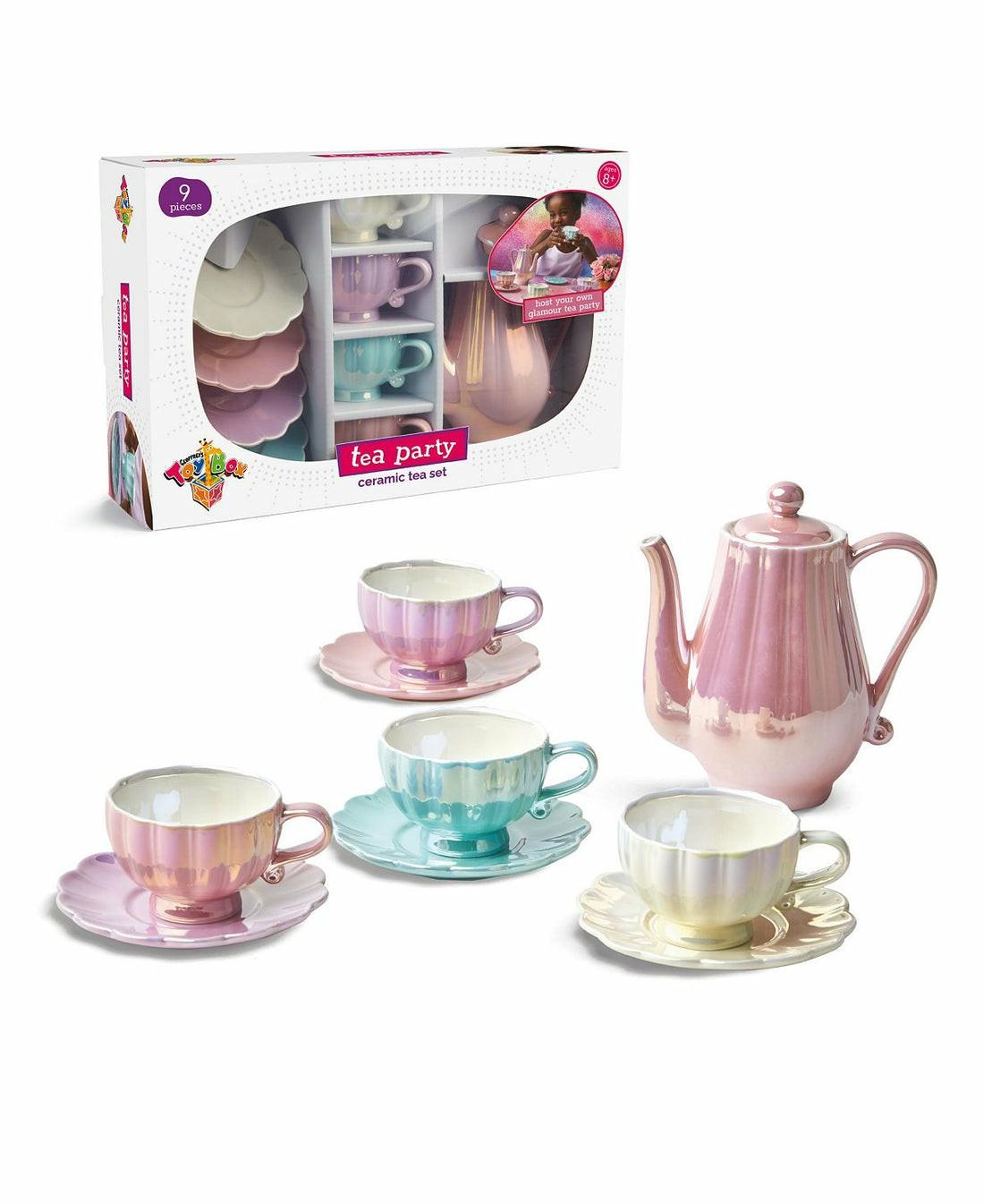 Dress Up | Geoffrey’s Toy Box 9-Piece Ceramic Tea Party Set – Pastel Colors Dress Up Dress Up