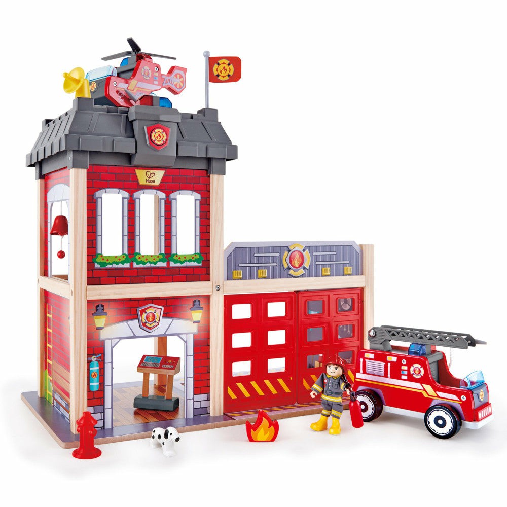 Dress Up | Hape City Fire Station Wooden Playset – 13 Pieces – Interactive Rescue Adventure Dress Up Dress Up