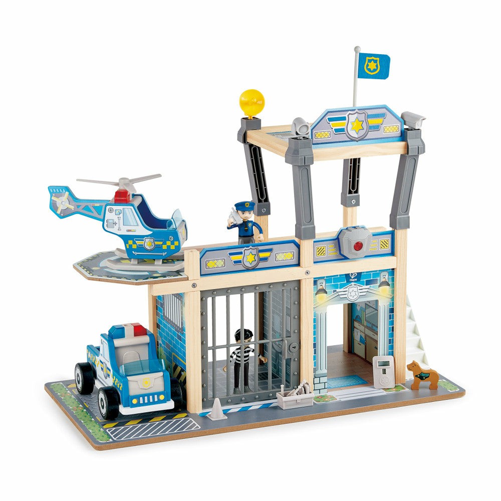 Dress Up | Hape Metro Police Dept Wooden Playset – 12Pcs – Interactive Kids Station Dress Up Dress Up