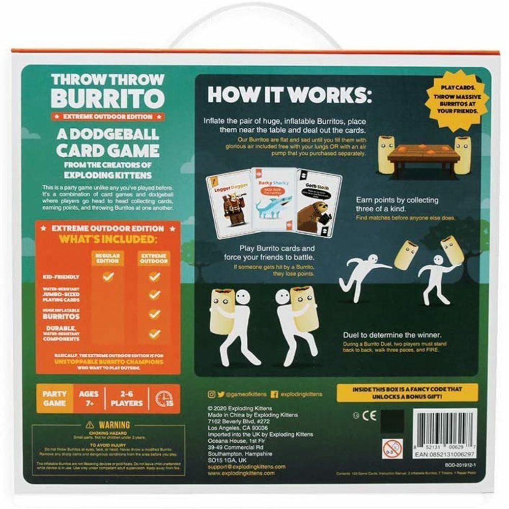 Family & Entertainments Games | Exploding Kittens Throw Throw Burrito Extreme Outdoor Edition Party Game Family & Entertainments Games Family & Entertainments Games