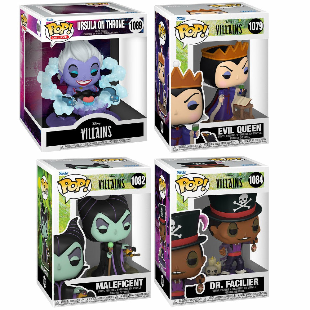 Fan Vault | Funko Pop! Disney Villains Deluxe 4-Figure Collectors Set Action Figures & Playsets Fan Vault