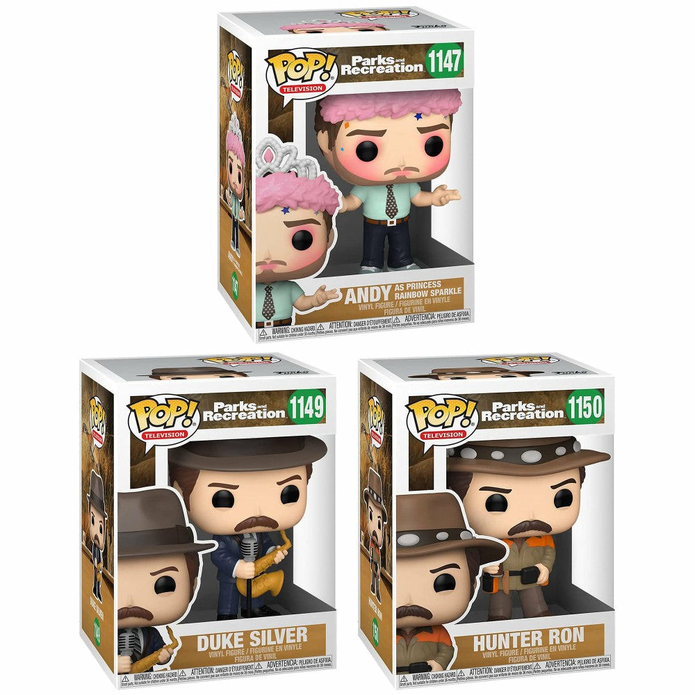 Fan Vault | Funko Pop! Tv: Parks & Rec 3.75 Inch Vinyl Collectors Set – Andy, Duke Silver, Hunter Ron Action Figures & Playsets Fan Vault