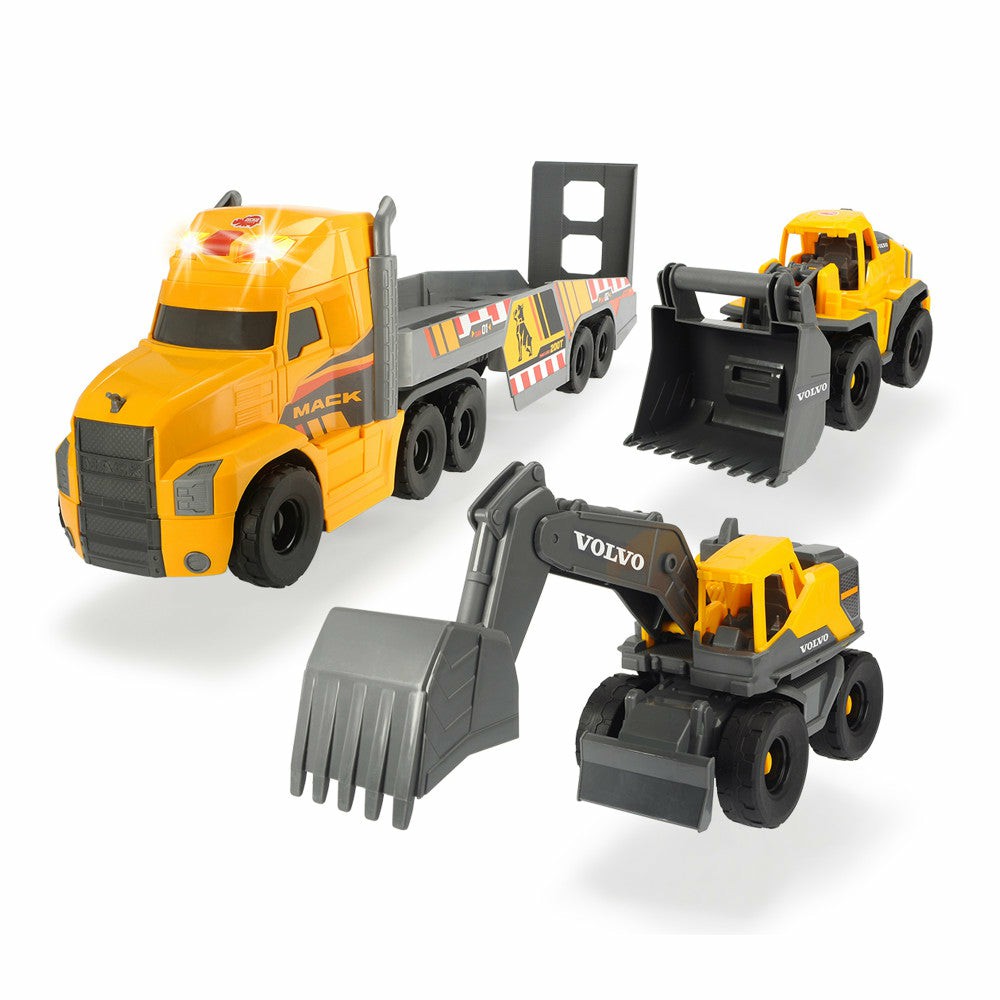 Farm & Construction Vehicles | Dickie Toys Mack Truck With 2 Volvo Construction Vehicles, 28-Inch Vehicles & Rc Farm & Construction Vehicles