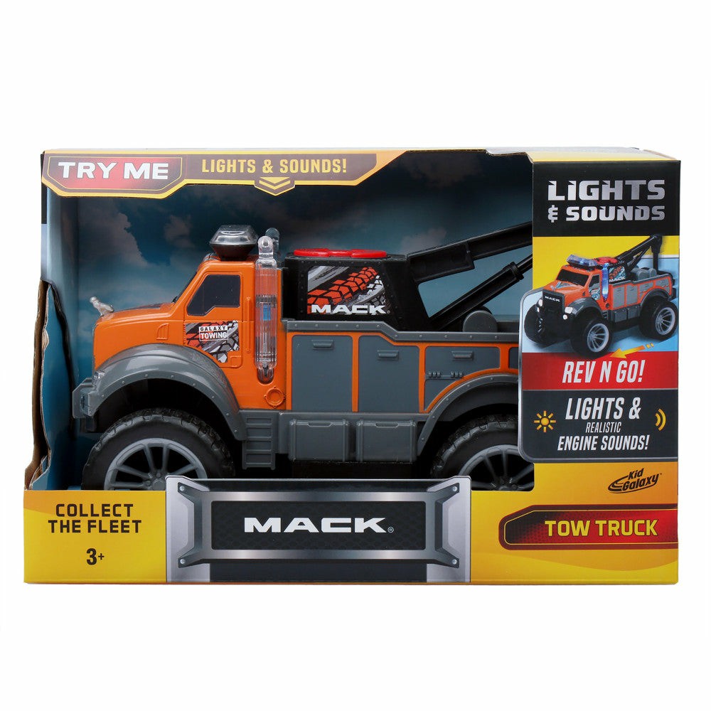 Farm & Construction Vehicles | Kid Galaxy Mack Licensed Friction-Powered Light & Sound Tow Truck Farm & Construction Vehicles Farm & Construction Vehicles