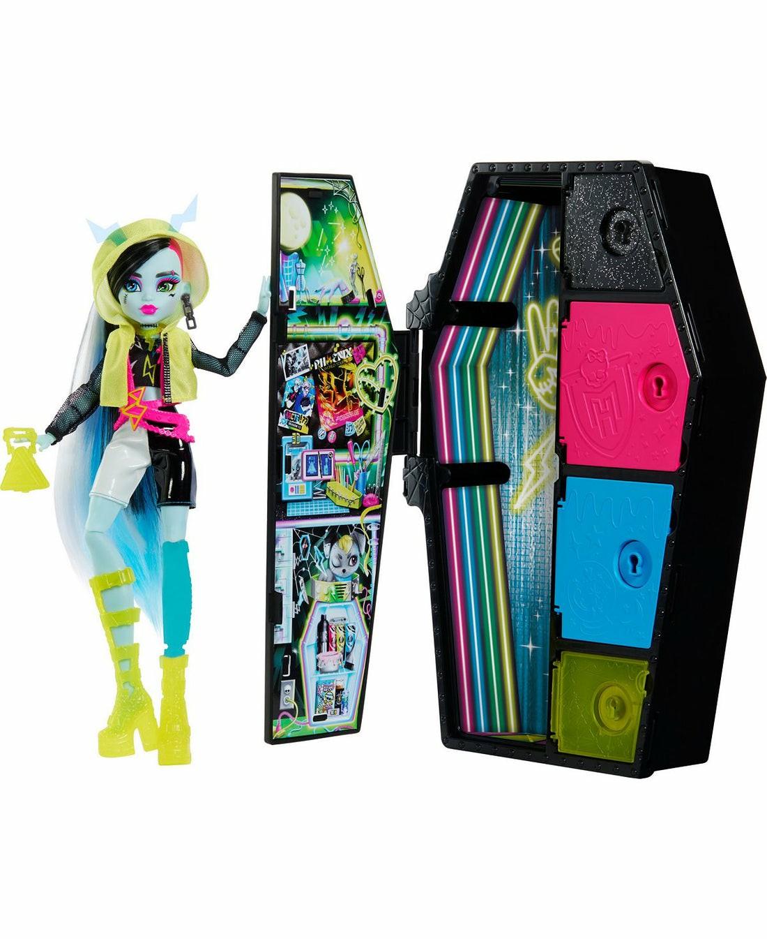 Fashion Dolls | Monster High Neon Frights Frankie Stein Doll With Glow-In-The-Dark Accessories Dolls & Stuffed Animals Fashion Dolls