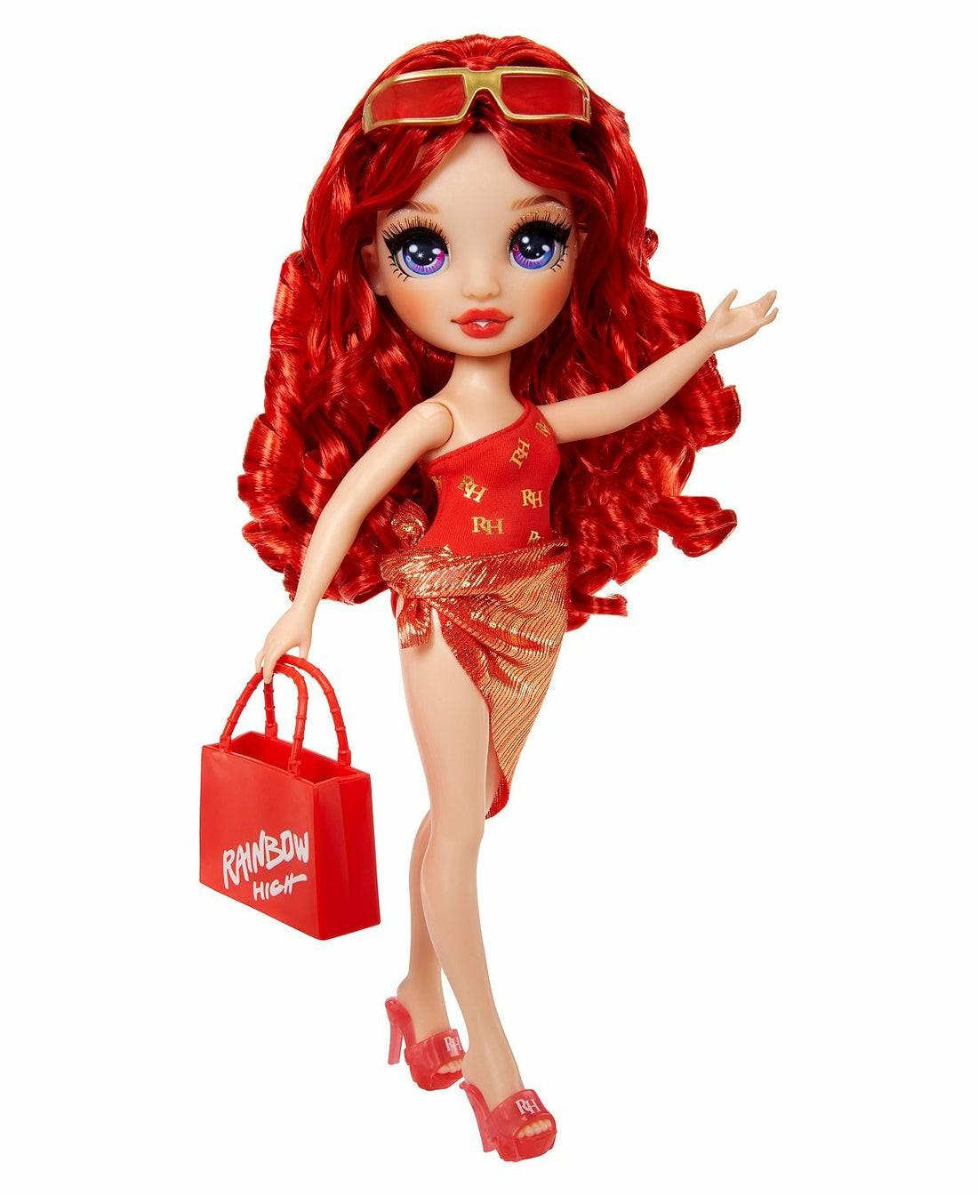 Fashion Dolls | Rainbow High 11″ Swim And Style Fashion Doll – Ruby With Red Curls Dolls & Stuffed Animals Fashion Dolls