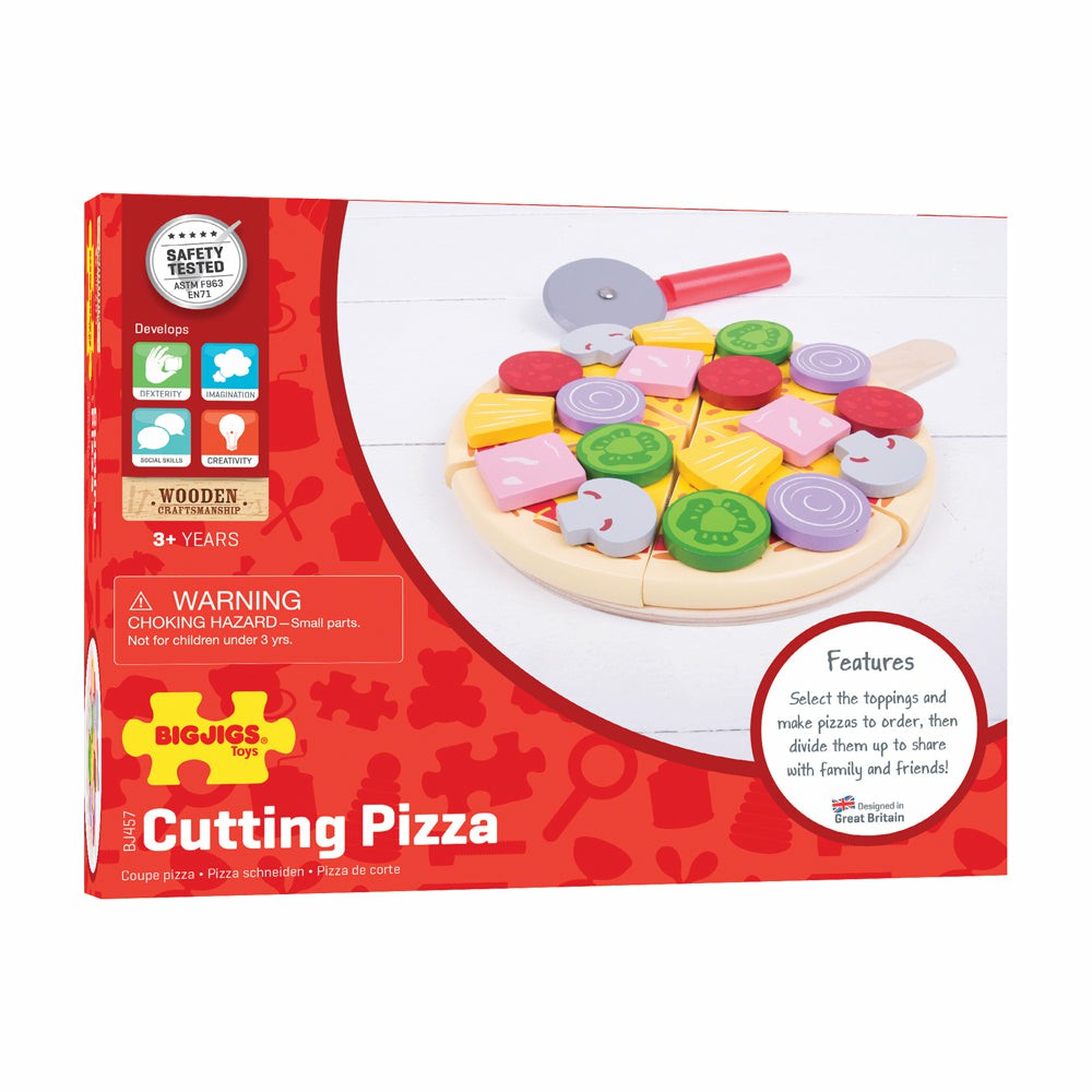 Kitchens & Play Food | Bigjigs Wooden Cutting Pizza Play Set Kitchens & Play Food Kitchens & Play Food