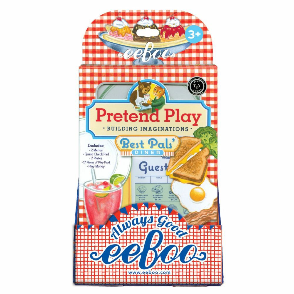 Kitchens & Play Food | Eeboo Best Pals’ Diner Pretend Play Set – Award-Winning Creative Toy Kitchens & Play Food Kitchens & Play Food