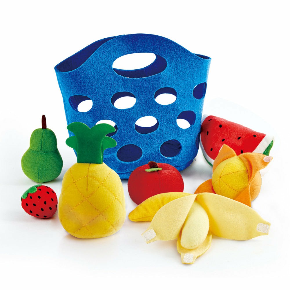 Kitchens & Play Food | Hape Toddler Fruit Basket Playset – Soft Felt Pieces For Ages 18 Mo+ Kitchens & Play Food Kitchens & Play Food