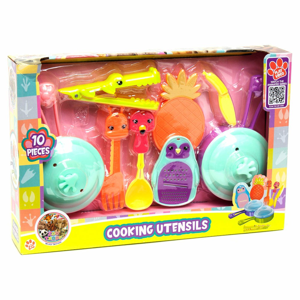 Kitchens & Play Food | Zoo Troop: 10Pc Animal-Themed Kitchen Playset For Kids, Ages 2-8 Kitchens & Play Food Kitchens & Play Food