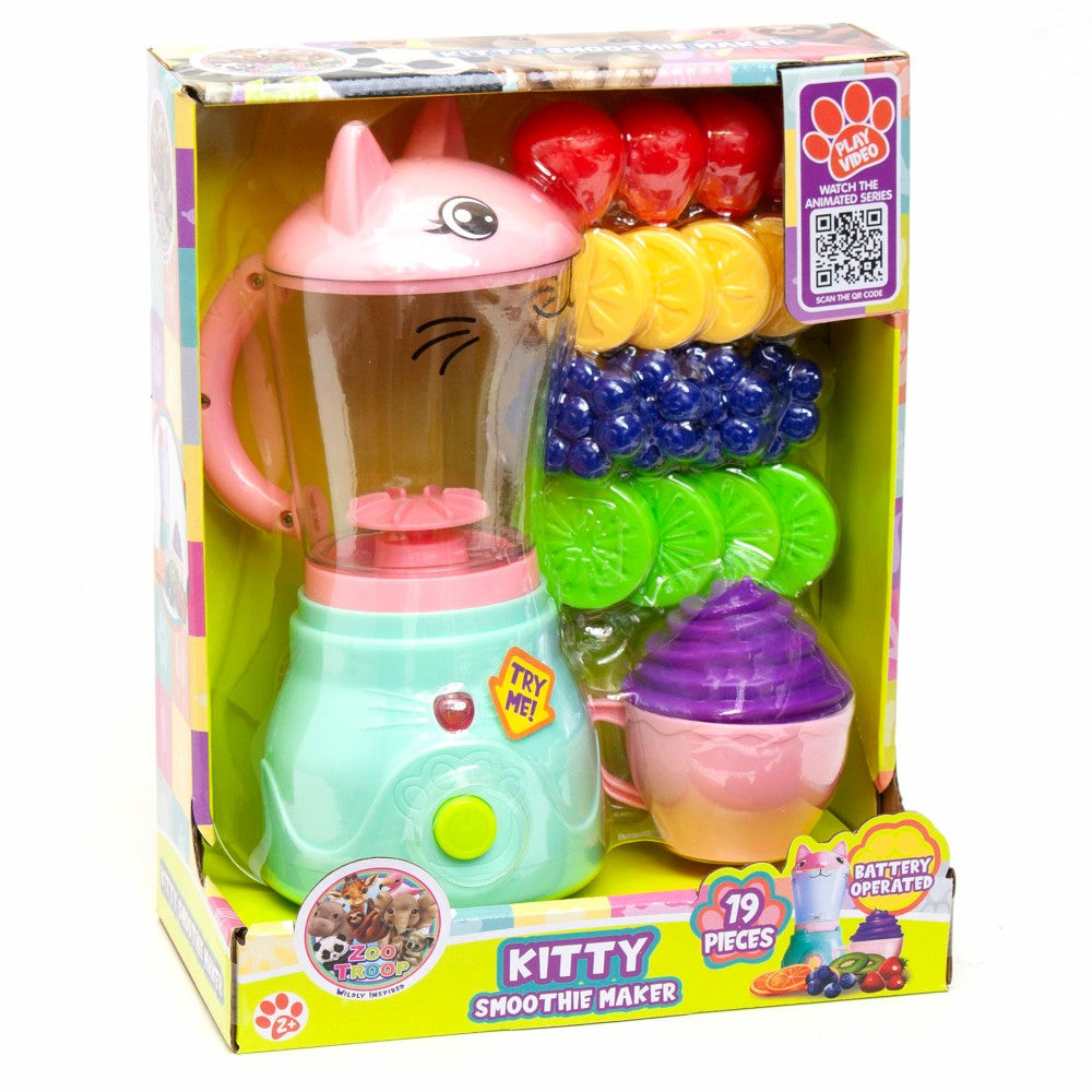 Kitchens & Play Food | Zoo Troop Kitty Smoothie Maker – 19-Piece Animal-Themed Kitchen Playset For Ages 2+ Kitchens & Play Food Kitchens & Play Food