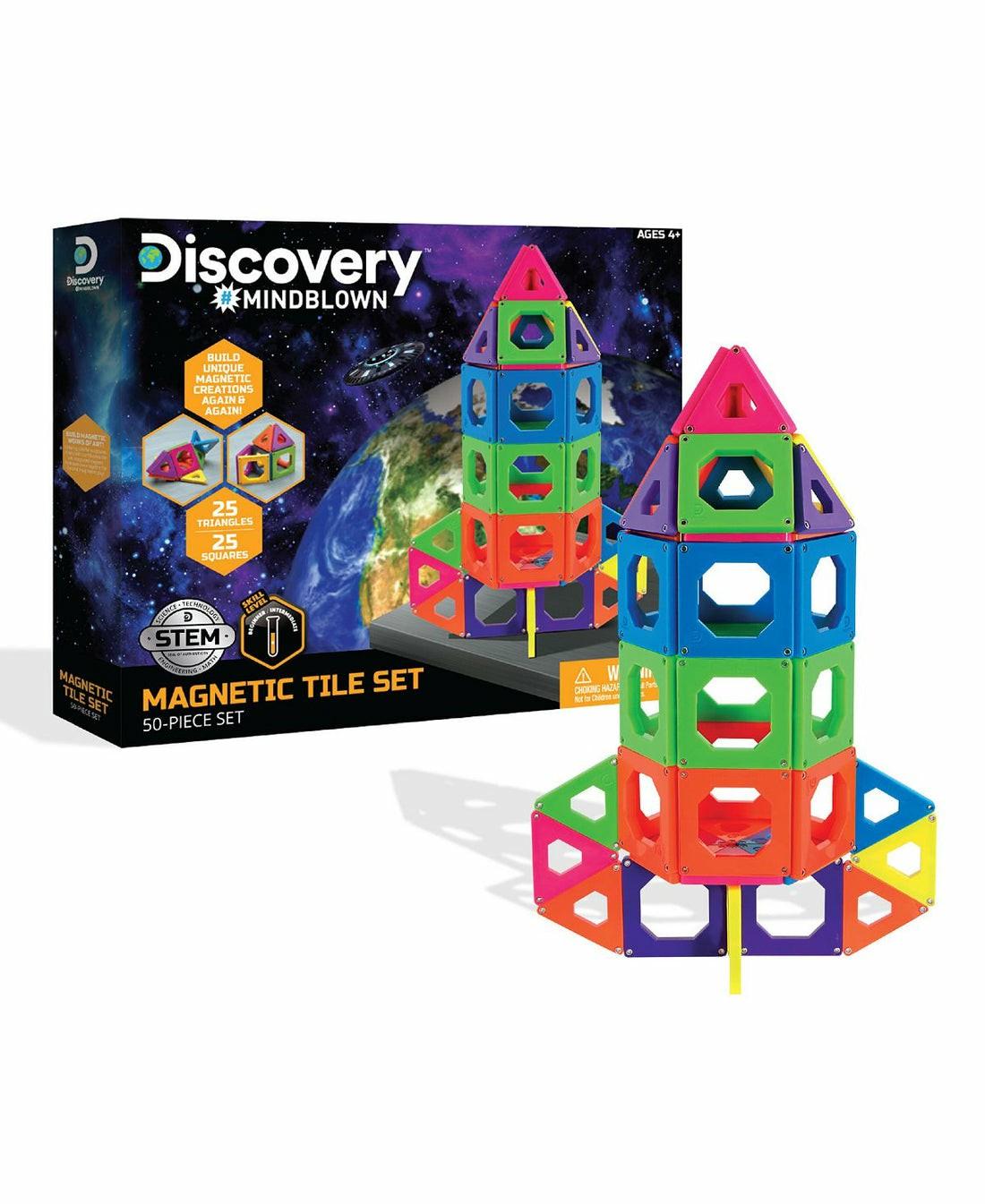 Magnetic Tiles & Building Sets | Discovery #Mindblown 50-Piece Magnetic Tile Building Blocks Set – Multicolor Building Blocks & Sets Magnetic Tiles & Building Sets