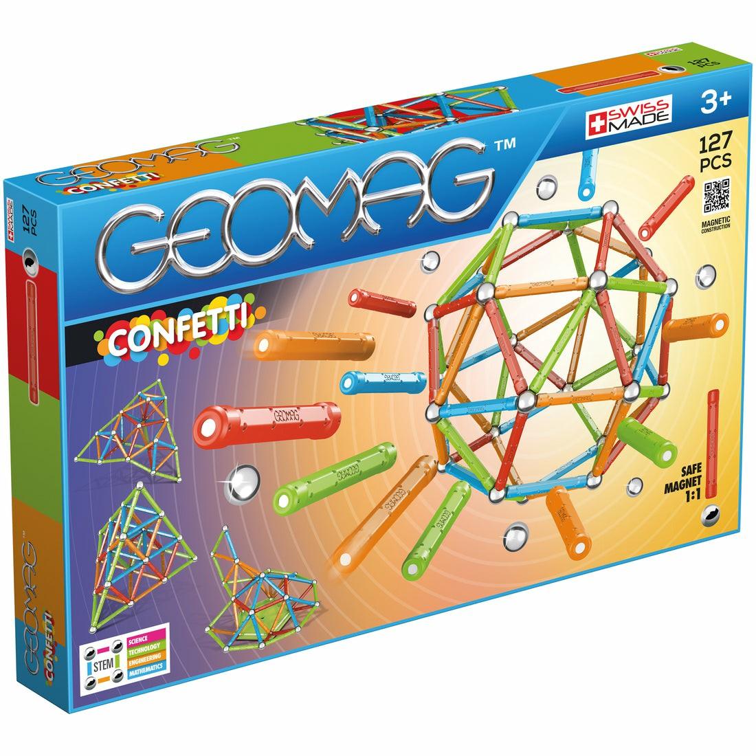 Magnetic Tiles & Building Sets | Geomag Confetti 127-Piece Magnetic Building Set – Colorful Stem Toy Building Blocks & Sets Magnetic Tiles & Building Sets