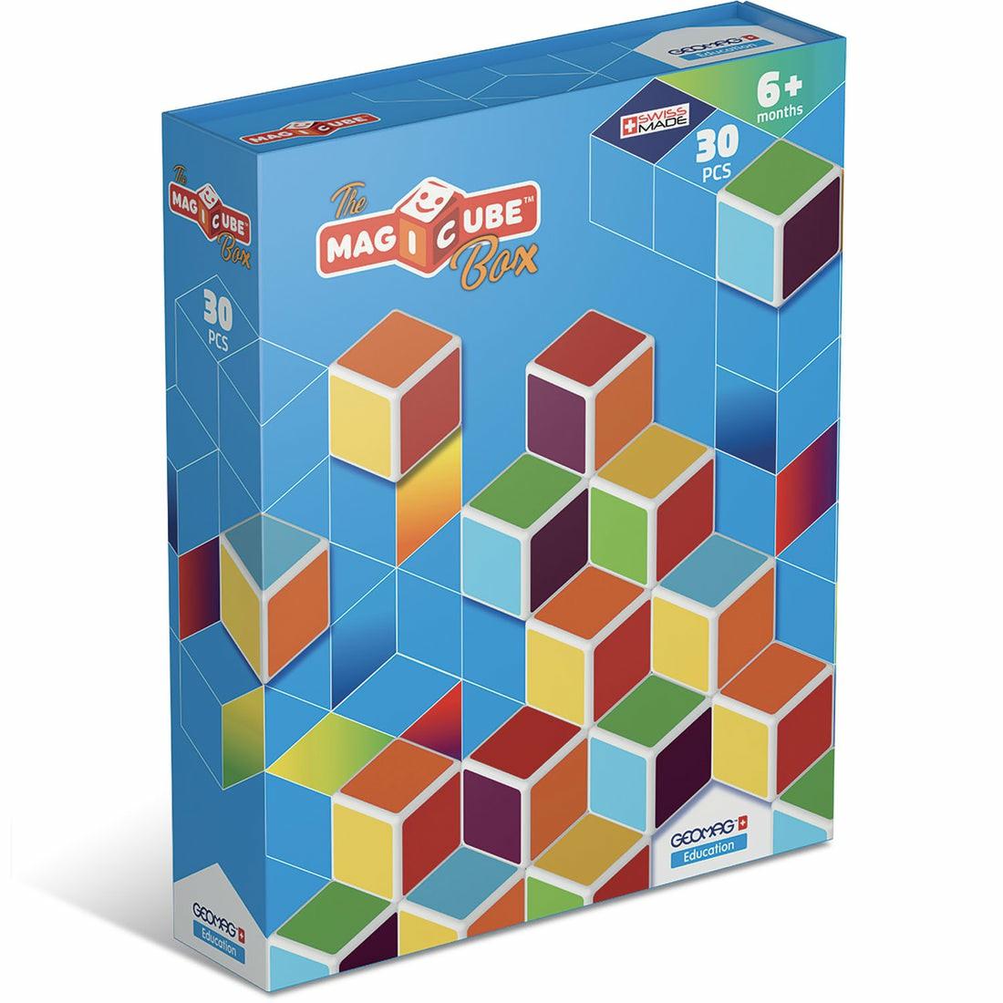 Magnetic Tiles & Building Sets | Geomag Magicube 30-Piece Rainbow Building Set For Creative 3D Construction Building Blocks & Sets Magnetic Tiles & Building Sets