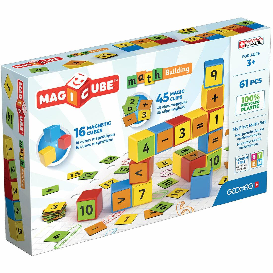 Magnetic Tiles & Building Sets | Geomag Magicube Math Building Set – 61 Pieces, Recycled, Colorful Magnetic Blocks Building Blocks & Sets Magnetic Tiles & Building Sets