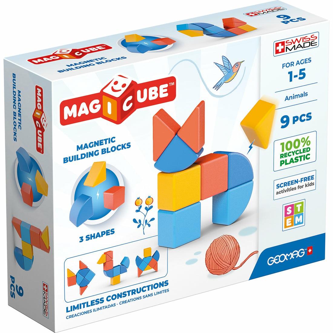 Magnetic Tiles & Building Sets | Geomag Magicubes 9-Piece Recycled Shapes Set – Stem Building Blocks Building Blocks & Sets Magnetic Tiles & Building Sets