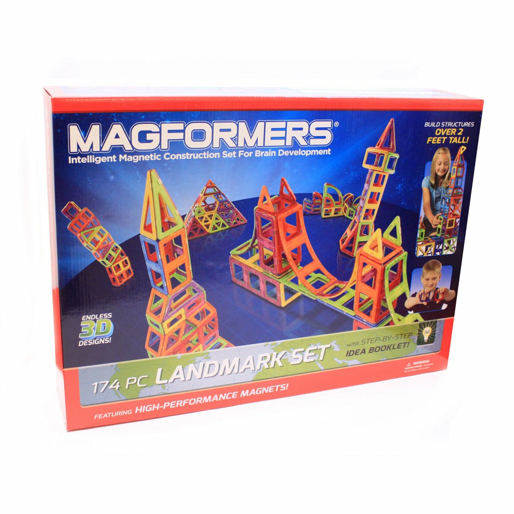 Magnetic Tiles & Building Sets | Magformers Landmark Set: 174 Piece Magnetic Building Blocks Building Blocks & Sets Magnetic Tiles & Building Sets